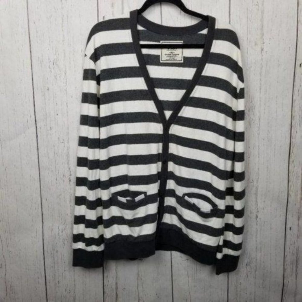 Chor striped cardigan gray and white XL